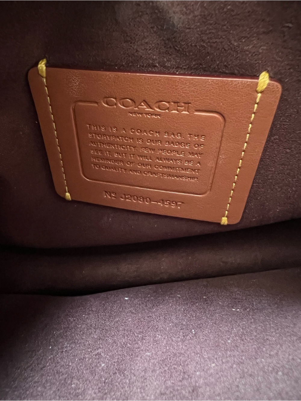 Coach Burgundy Leather Crossbody with Brass Ring Detail - Picture 3 of 16